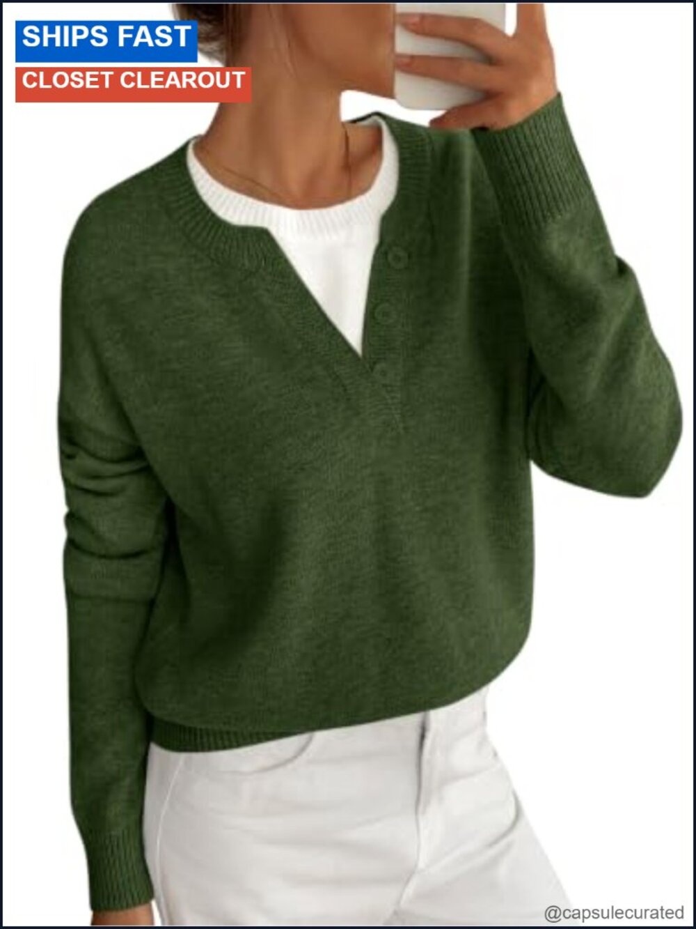 Women's Long Sleeve Crew Neck Knit Pullover Sweater Relaxed Fit Fall Winter